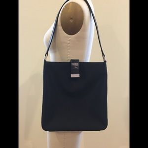 Ralph Lauren Black Microfiber/Leather Handbag.